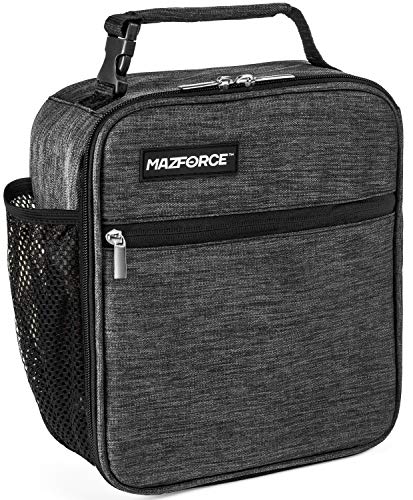Book Cover MAZFORCE Original Lunch Bag Insulated Lunch Box - Tough & Spacious Adult Lunchbox to Seize Your Day (Iron Grey - Lunch Bags Designed in California for Men, Adults, Women)