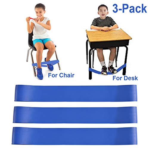 Book Cover Chair Bands for Kids with Fidgety Feet, Alternative Seating in Classrooms, for Kids with Sensory ADHD ADD Autism and Sensory Needs, Chair Bands Made from Natural Latex, Good Resilience Toughness...