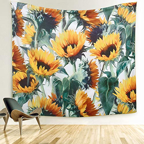 Book Cover ARFBEAR Sunflower Tapestry, Forever Wall Hanging Warm Golden Yellow and Green Wall and Home Decor 59x51 Inches (Medium)