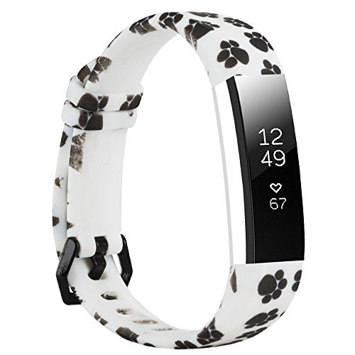 honecumi Floral Replacement Wrist Strap Compatible with Fitbit Alta/Alta HR Pattern Watch Bands Exchange Accessory for Men Women Adjustable Fitbit Alta HR Band with Metal Clasp-One