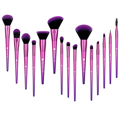 DUcare Makeup Brush set - 15 Pcs Makeup Brushes Rose Premium Synthetic Foundation Powder Eye Shadows Blush Blending Concealers Kabuki Contour Eyeliner Eyebrow