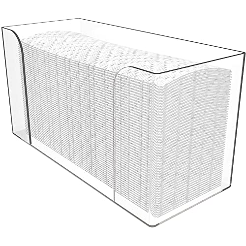 Cq acrylic Countertop Paper Towel Dispenser,Folded Paper Towel Holder,Clear Guest Towel Napkin Holder, Suitable for Z-fold, C-fold or Multi-Fold Paper Towels,Pack of 1