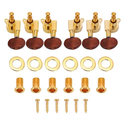 Guitar Tuning Pegs Tuners hine Heads Tuning Pegs Locking Tuners hine Heads For Acoustic Electric Guitar, Acoustic Guitar hine Heads Knobs Guitar String Tuning Peg Tuner (3L + 3R) (Gold) G