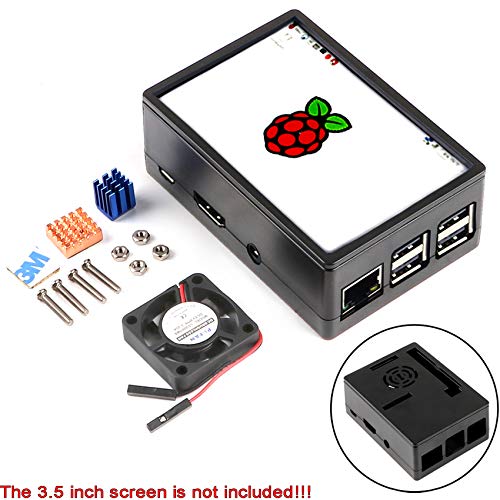 MakerFocus Raspberry Pi 3 Case Protective Case, Raspberry Pi 3.5 inch Display Case, with Mini Cooling Fan for Raspberry Pi 3B, 3B+,2B,2B+ Compatible with Raspberry Pi GPIO 3.5 inch Display