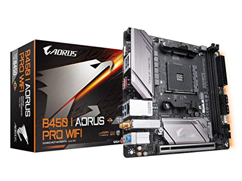GIGABYTE B450 I AORUS PRO WiFi (AMD Ryzen AM4/M.2 Thermal Guard with Onboard WiFi/HDMI/DP/USB 3.1 Gen 2/Mini ITX/Motherboard)