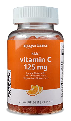 Book Cover Amazon Basics Kids' Vitamin C 125mg Gummies, Orange, 60 Count, Immune Health, 2 Month Supply (Previously Solimo)
