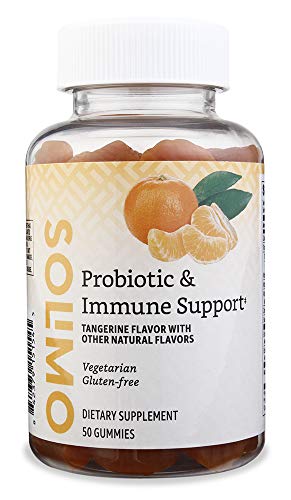 Amazon Brand - Solimo Probiotic & Immune Support, 2 Billion CFU with 25 mg Echinacea per Serving (2 Gummies), 50 Gummies