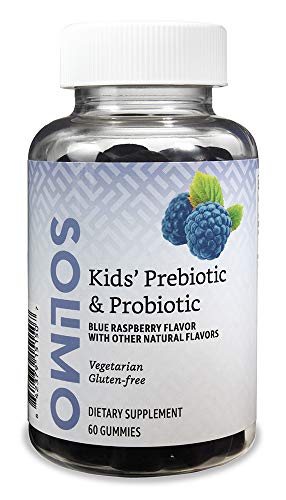 Book Cover Amazon Brand - Solimo Kids' Prebiotic & Probiotic, 60 Gummies, 1-2 Month Supply
