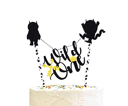 Wild One Birthday Cake Topper- Handmade Where the Wild Things are Cake Topper First Birthday Decorations for Baby 's Photo Booth Props