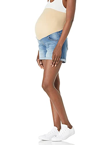 Motherhood Maternity Women's Indigo Blue Baby Roll Hem Secret Fit Belly Denim Short