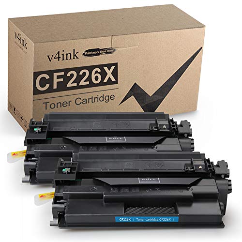 v4ink 2 Pack High Yield Compatible Toner Replacement for HP 26X CF226X 26A CF226A Black Toner Cartridge for Laserjet Pro M402dn M402n M402dw M402dne, MFP M426fdw M426fdn Printer, Enhanced Version