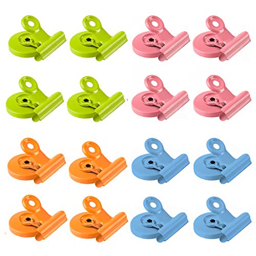16 Magnetic Metal Clips, Colored Magnets Clips,Perfect Fridge Magnets Kitchen Magnets Whiteboard Magnets for Home, School, Classroom and Office Use,4 Colors