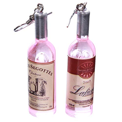 Dolland Women Bohemian Bottle Pendant Earrings Drop Dangle Earrings Creative Unique Personality Bottle Earrings for Women Girls,Pink