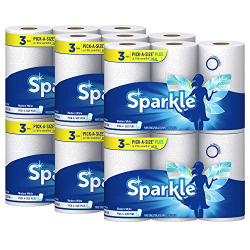Book Cover Sparkle Paper Towels, 18 Pick-A-Size Plus Rolls = 37 Regular Rolls, 116 2-Ply Sheets Per Roll