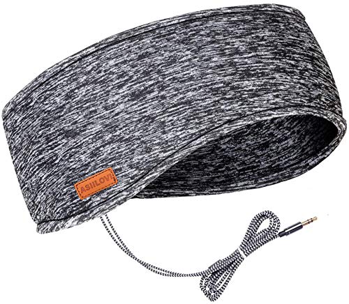 Sleep Headphones, AZZKER Headband Headphones with Ultra-Thin HD Stereo Speakers & Travel Bag Perfect for Insomnia, Side Sleeper, Nap, Snoring, Air Travel, Meditation & Relaxation (Gray)