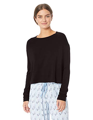 Amazon Brand - Mae Women's Loungewear Supersoft French Terry Boxy Cropped Long Sleeve Pullover