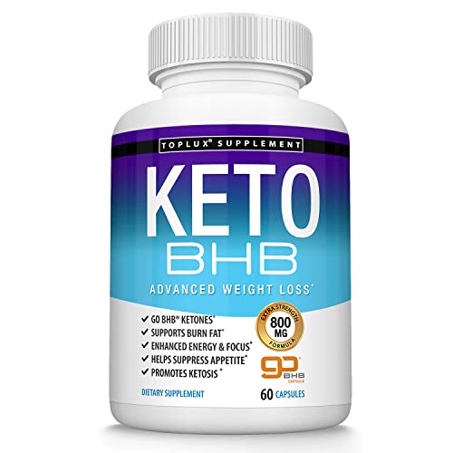 Keto Pills Ketosis Diet - Natural Ketosis Using Ketone & Ketogenic Diet, Support Energy & Focus , Support Keto Diet Perfect for Men Women, 60 Capsules, Toplux Supplement