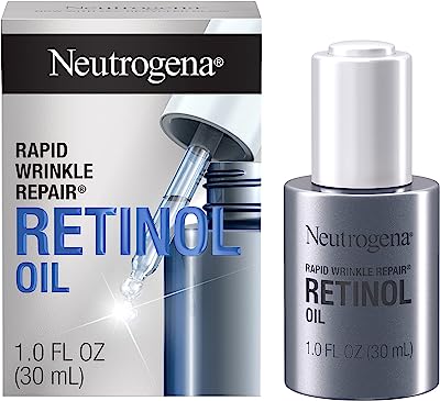 Book Cover Neutrogena Rapid Wrinkle Repair Face Oil Retinol Serum, Lightweight Anti Wrinkle Serum for Face, Dark Spot Remover for Face, Deep Wrinkle Treatment with Concentrated Retinol SA, 1.0 fl. oz
