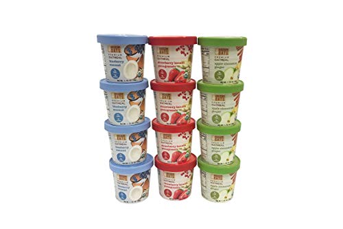 Modern Oats Premium Oatmeal Cups, 3 Flavor Variety (Pack of 12) 4 Each: Blueberry Coconut, Strawberry Banana Pomegranate, Apple Cinnamon Ginger