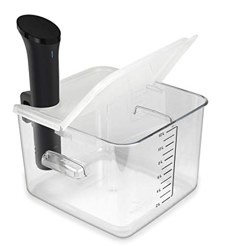 Book Cover EVERIE Collapsible Hinged Sous Vide Lid Compatible with Anova Nano Sous Vide Cooker and Rubbemaid 12,18,22 Qt Sous Vide Container, Corner Mount ( Lid Only)(Container Not Included)