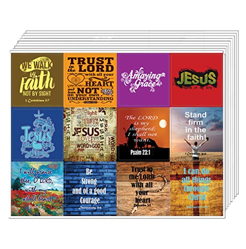 Book Cover NewEights Christian Bible Verses Scriptures Quotes Stickers (10 Sheets) – Great Gift give Away for Journal Planner Sticky Notes Scrapbooking (Jesus Stickers)