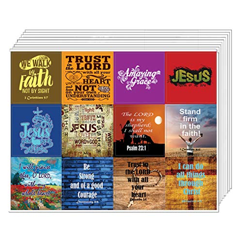 NewEights Christian Bible Verses Scriptures Quotes Stickers (10 Sheets) – Great Gift give Away for Journal Planner Sticky Notes Scrapbooking (Jesus Stickers)