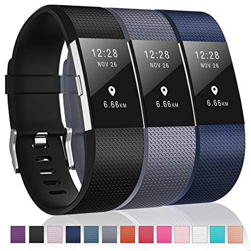 Book Cover Humenn Bands Compatible with Fitbit Charge 2, 3 Pack Classic & Special Edition Replacement Bands for Fitbit Charge 2, Women Men