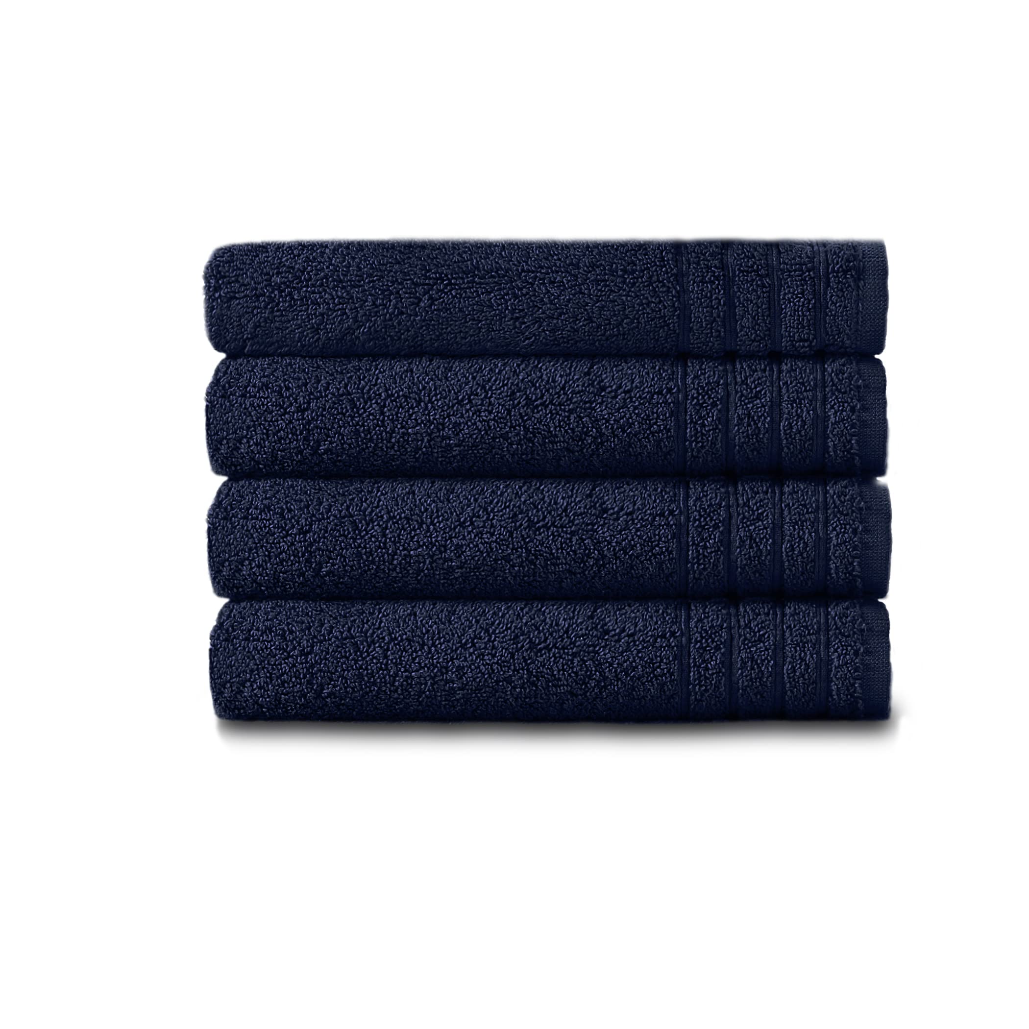 Book Cover COTTON CRAFT Hand Towel - 4 Pack Super Zero Twist 100% Cotton Face Towels - Ultra Soft Absorbent Low Lint Durable Everyday Luxury Hotel Spa Shower Pool Gym Dorm - 615 GSM - Oversized 16x30 - Navy Blue Navy 4 Pack Hand Towel