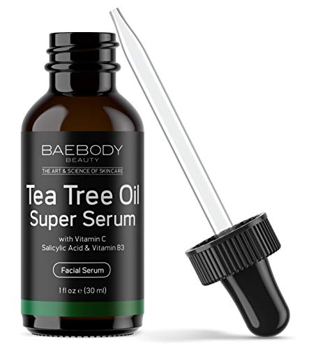 Book Cover Baebody Tea Tree Oil Super Serum with Retinol, Vitamin C, Rosehip Oil & Niacinamide, 1 Ounce