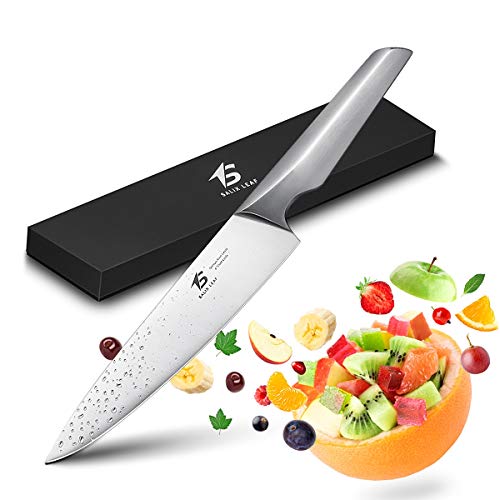 Salix Leaf Chef Knife 8 inch Kitchen Knife Professional German High Carbon Steel 1.4116 Extra Sharp cooking Knife Rust Free with Unique SUS 430 Handle Design.