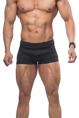 Jed North New Men's Classic Bodybuilding Contest Physique Posing Trunks Competition Suit Shorts Black