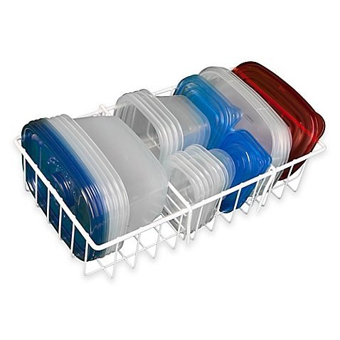 Hoovy White Adjustable Food Storage Organizer [14" W x 4" D x 18" H] | Kitchen Cabinet & Counter Organizer | BPA-Free, Food-Safe Materials | Rust Resistant Organizing Rack (Original Version)