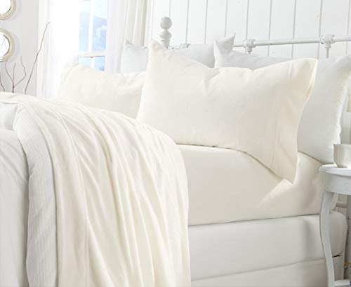 Great Bay Home Extra Soft Cozy Velvet Plush Sheet Set. Deluxe Bed Sheets with Deep Pockets. Velvet Luxe Collection (Queen, White)