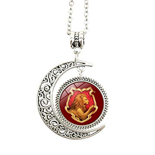Moon Pandent Hufflepuff Badger Necklace (Lion)