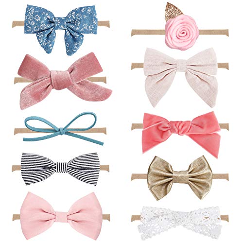 Book Cover MiiYoung Baby Girl Headbands and Bows, Newborn Infant Toddler Hair Accessories