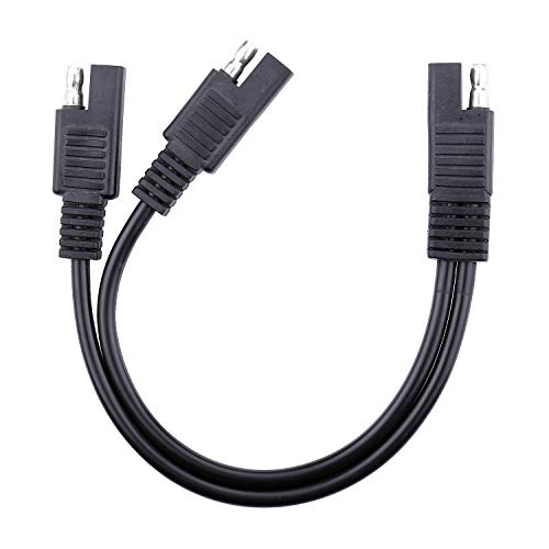 SAE DC Power Automotive Connector Cable Y Splitter 1 to 2 SAE Extension Cable 18AWG 1ft/25cm