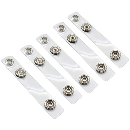 IDS 25 Pack Clear Plastic Badge Holder Strap Name Card Clip Business Card Holder