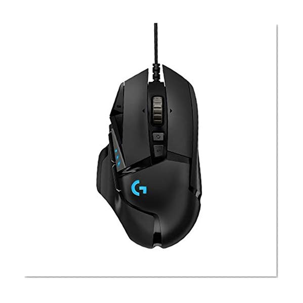 Logitech G502 HERO Souris gaming avec capteur HERO (souris RVB, 16.000 ppp, 11 boutons programmables, souris pour PC et ordinateur portable, réglage de l'équilibre) - Pack allemand – Noir