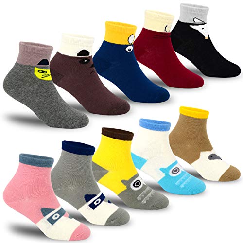 SINOLY Kids Boys Colorful Novelty Fashion Cotton Crew Socks 10 Pairs