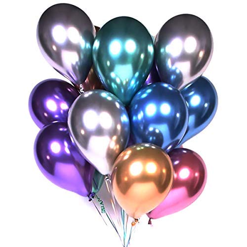 Party Balloons 12inch 50pcs Assorted Color Metallic Latex Balloons Birthday Helium Balloons