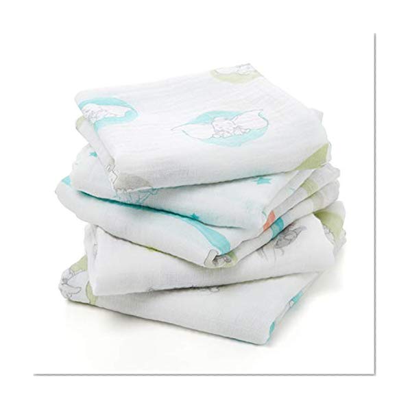 aden by aden + anais langes musy, 100% mousseline de coton, 60cm x 60cm, pack de 5, flying Dumbo