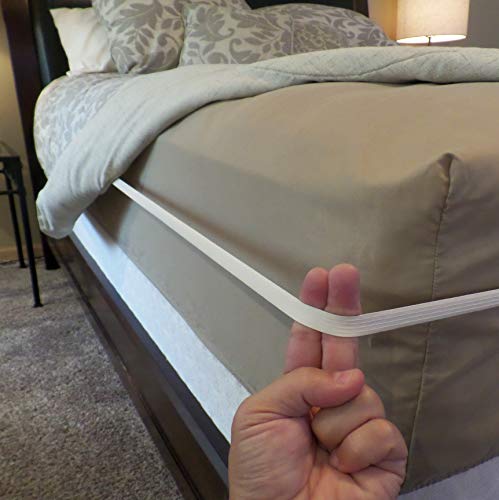 Book Cover RUBBER HUGGER The The Bed Sheet Holder Band â€“ New Approach for Keeping Your Sheets On Your Mattress â€“ No Sheet Straps, Sheet Clips, Grippers, or Fasteners. (Large Size for King Mattress)