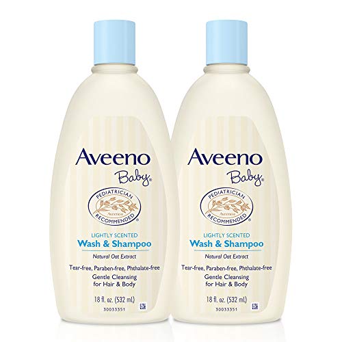 Aveeno Baby Gentle Wash & Shampoo with Natural Oat Extract, Tear-Free, 18 fl. oz, Twin Pack