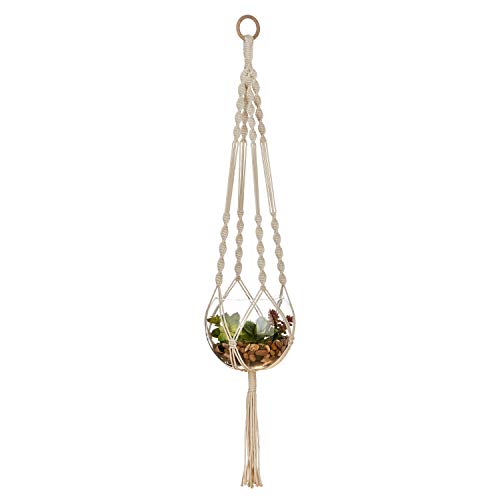 Macrame Plant Hangers, Hanging Basket, Hanging Plant Holder, Bohemian Decor, Plant Pots Indoor, Hanging planters for Indoor Plants, Natural Cotton, Indoor Planter, Handmade Outdoor Plant Hangers