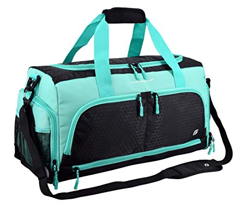 Ultimate Gym Bag 2.0: The Durable Crowdsource Designed Duffel Bag with 10 Optimal Compartments Including Water Resistant Pouch (Teal, Medium (20"))