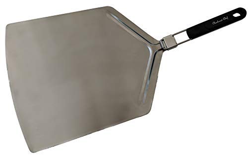 Checkered Chef Pizza Peel - Extra Large, Stainless Steel Metal Pizza Paddle with Folding Handle, Outdoor Pizza Oven Accessories - 13 Inch x 15 Inch