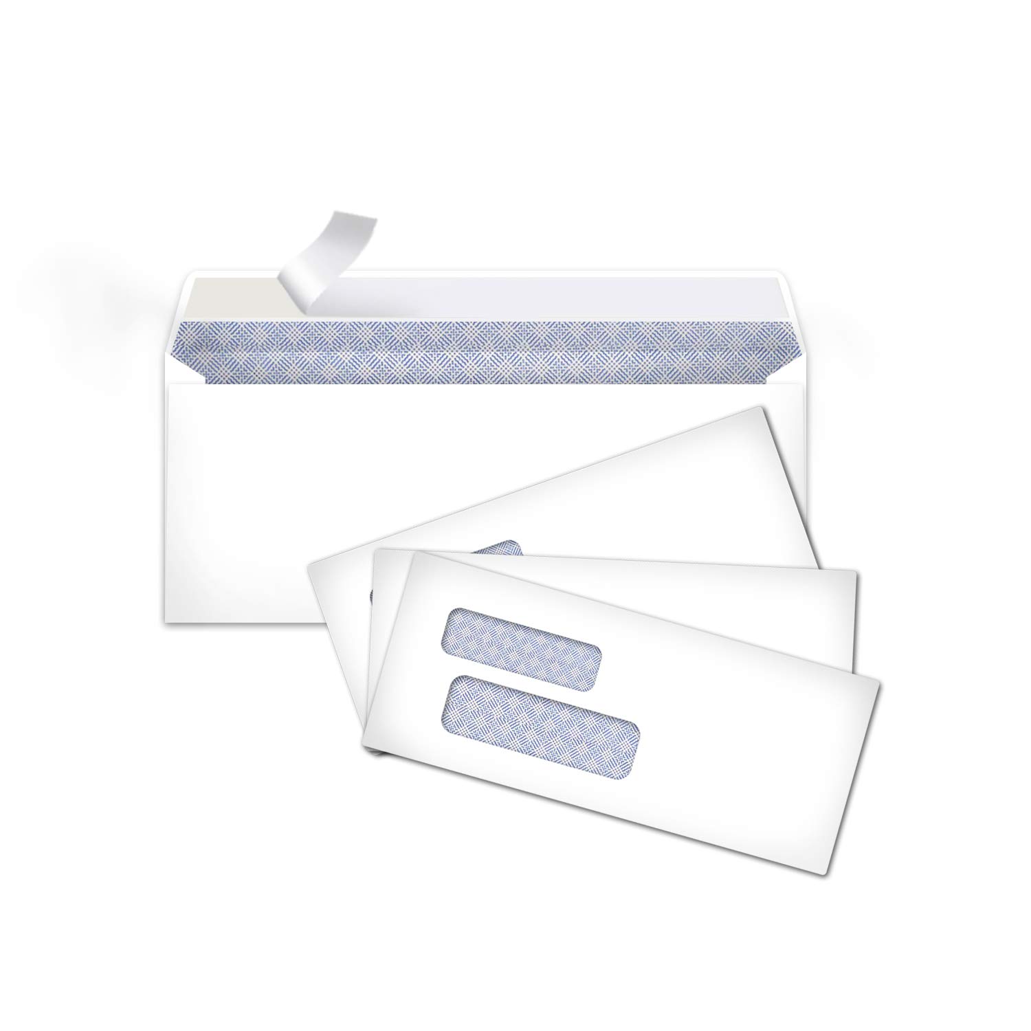 Book Cover Amazon Basics #9 Envelopes with Peel & Seal, Double Window, Security Tinted, 500-Pack, White