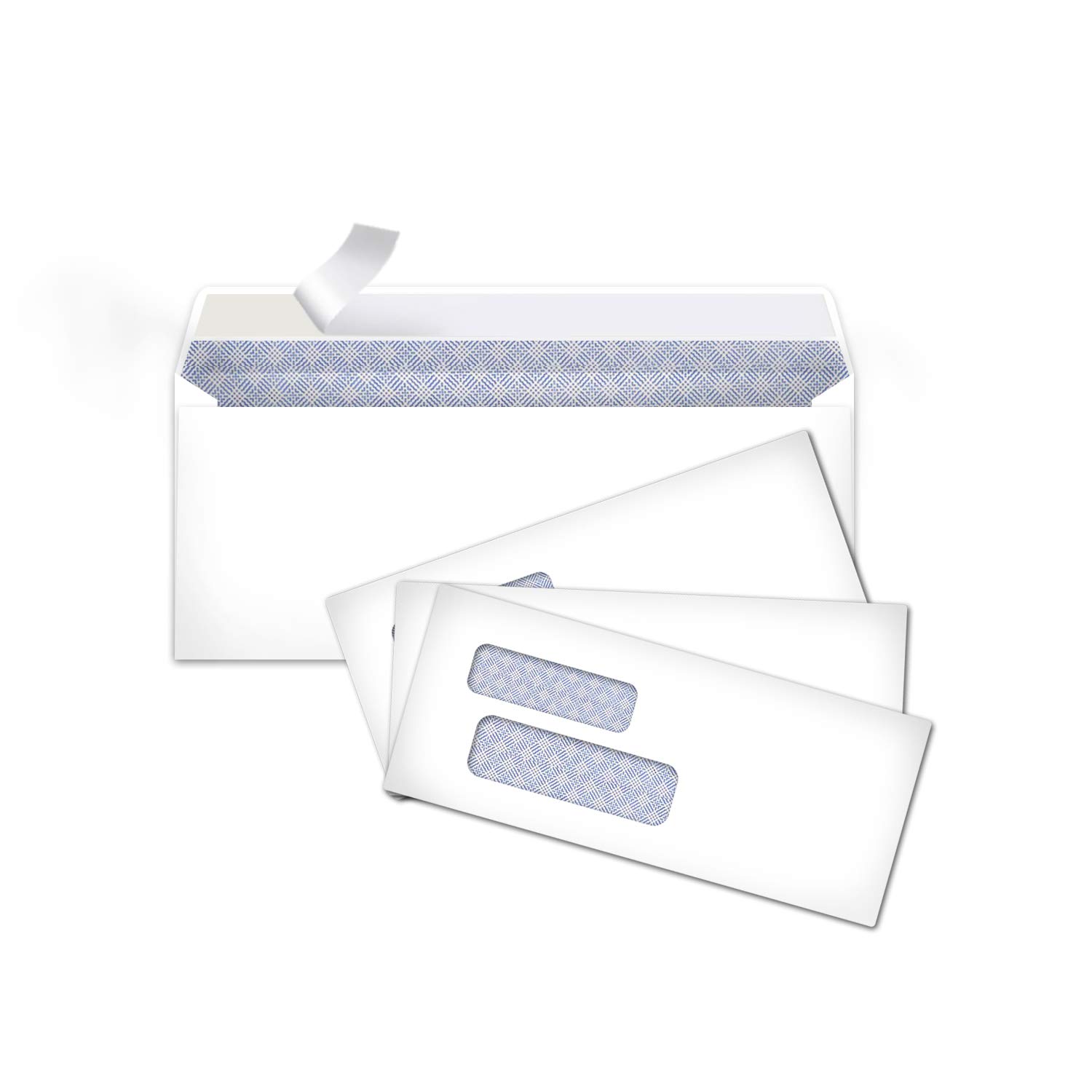 Amazon Basics #9 Envelopes with Peel & Seal, Double Window, Security Tinted, 500-Pack, White