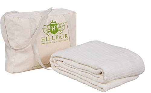 Book Cover HILLFAIR 100% Certified Organic Cotton Blankets- Twin Size Bed Blankets- All Season Cotton Blanket- Natural Twin Size Cotton Blanket- Soft Cozy Multipurpose Twin Blankets- Organic Cotton Bed Blankets