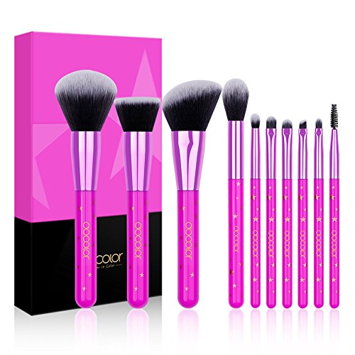 Makeup Brushes Set Docolor 10Pcs Cosmetic Makeup Brushes Premium Synthetic for Foundation Blending Blush Powder Blush Concealers Eye Shadows Brushes Kit